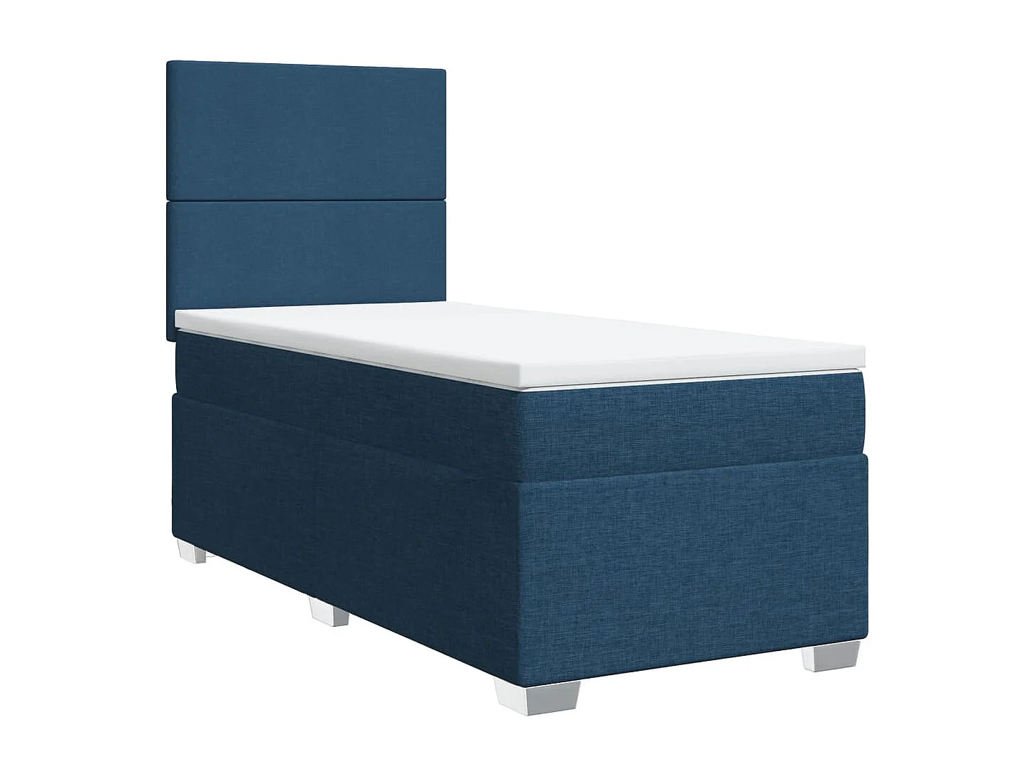 Boxspringbett mit Matratze Blau 100x200 cm Stoff