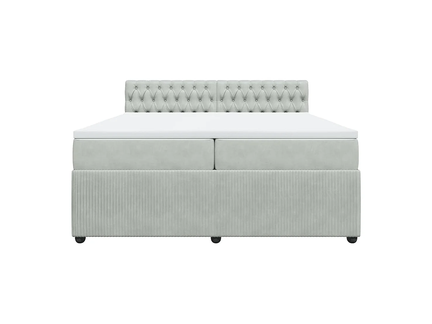 Sommier à lattes de lit et matelas Gris clair 200x200cm Velours