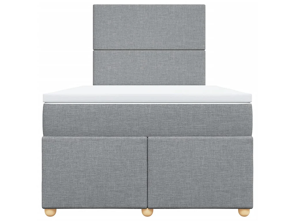 Cama com molas/colchão 120x200 cm tecido cinza-claro