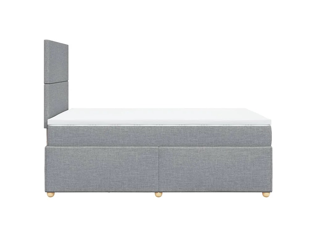 Cama com molas/colchão 120x200 cm tecido cinza-claro