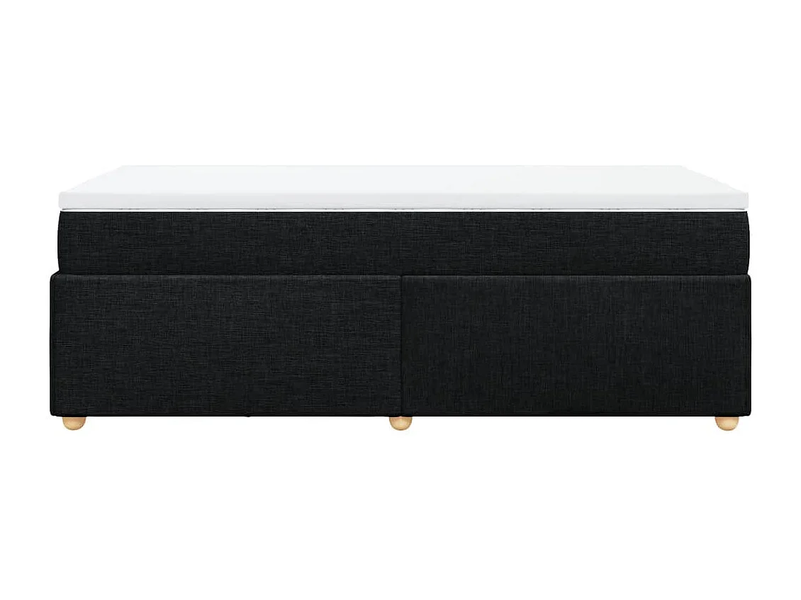 Sommier à lattes de lit avec matelas Noir 90x200 cm Tissu