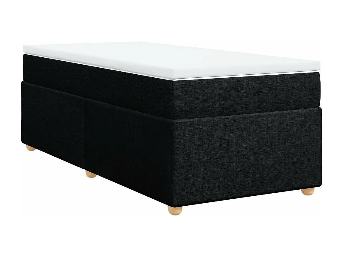 Sommier à lattes de lit avec matelas Noir 90x200 cm Tissu