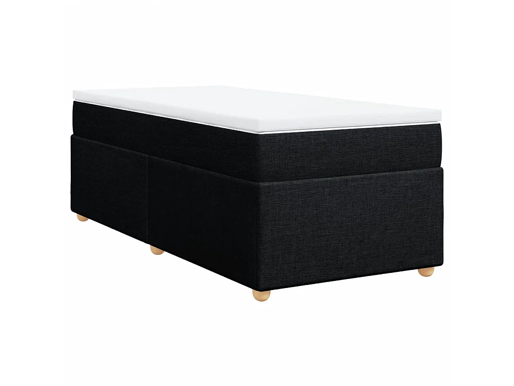 Boxspring met matras stof zwart 90x200 cm