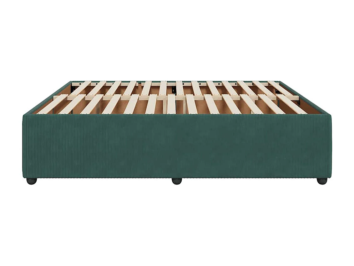 Cadre de lit sans matelas vert foncé 180x200 cm velours