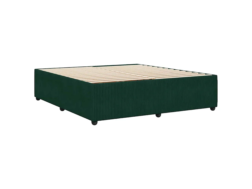 Bettgestell ohne Matratze Dunkelgrün 180x200 cm Samt