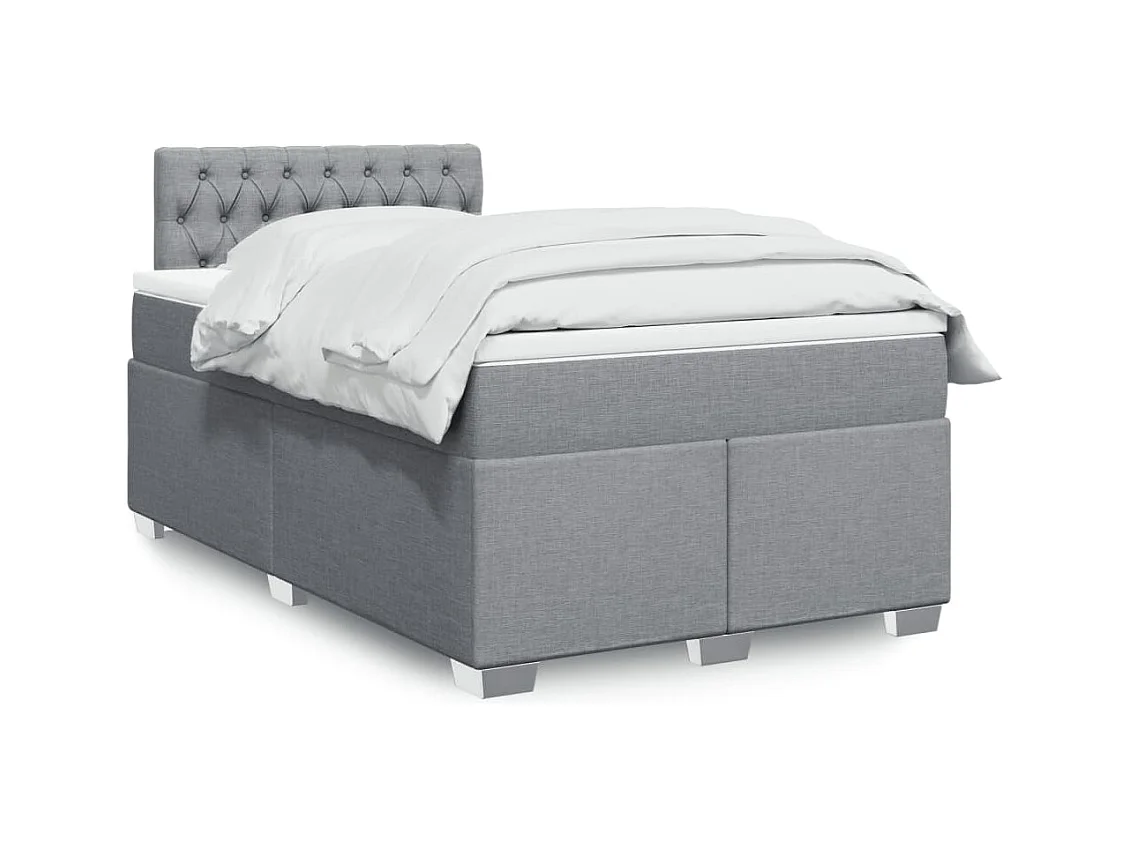Boxspring met matras stof lichtgrijs 120x200 cm