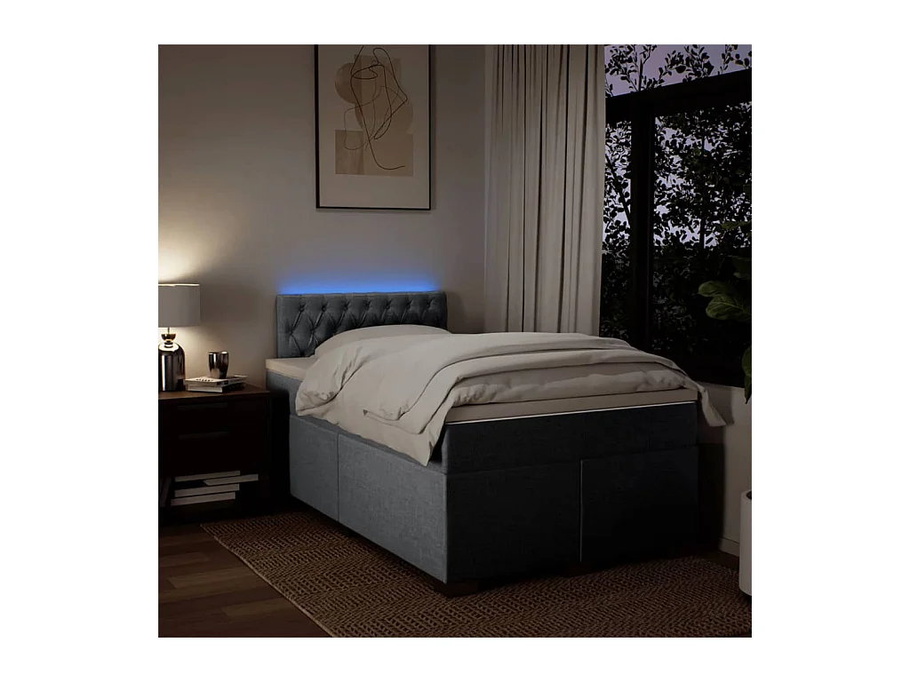 Boxspring met matras stof lichtgrijs 120x200 cm