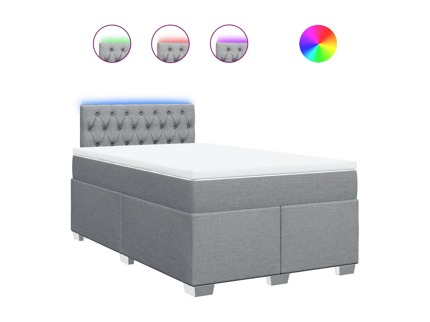 Boxspring met matras stof lichtgrijs 120x200 cm