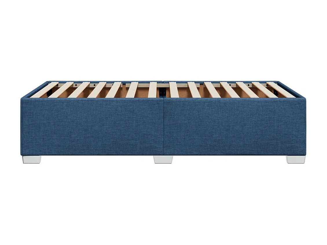 Cadre de lit sans matelas bleu 90x190 cm tissu