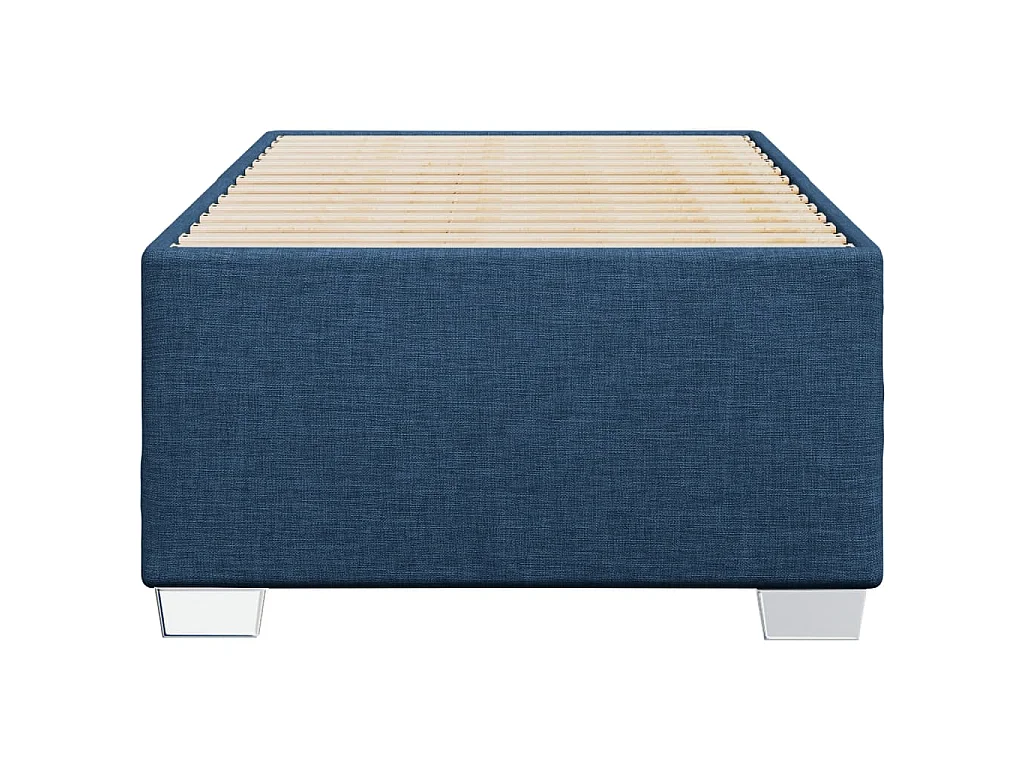 Cadre de lit sans matelas bleu 90x190 cm tissu