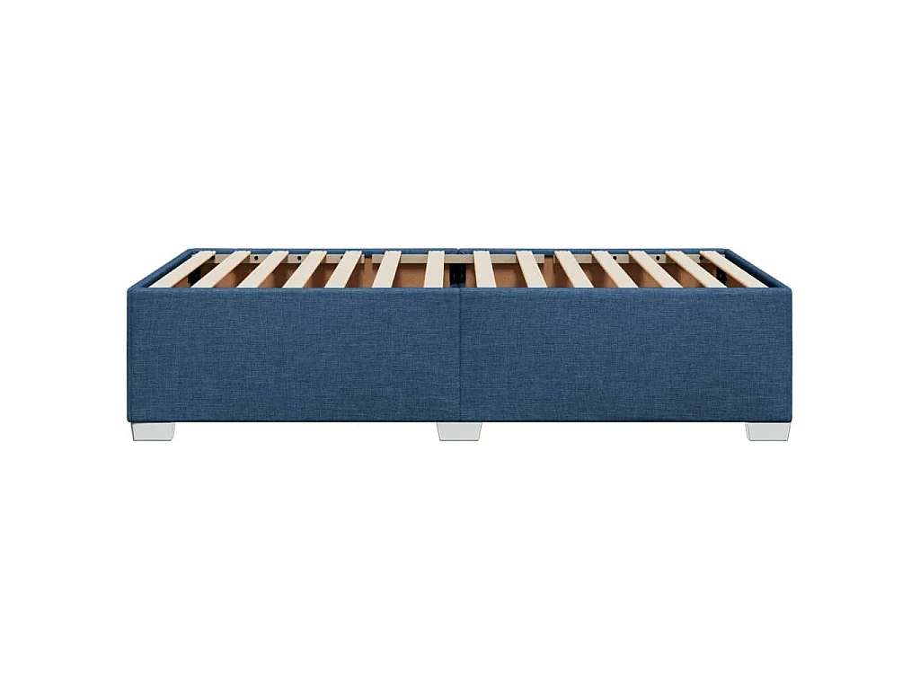 Cadre de lit sans matelas bleu 90x190 cm tissu