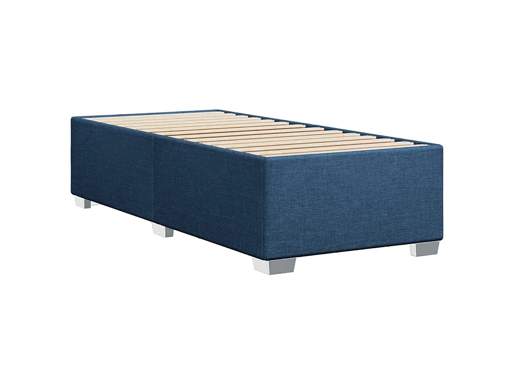 Cadre de lit sans matelas bleu 90x190 cm tissu