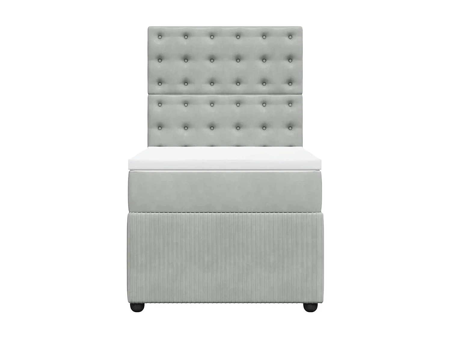 Sommier à lattes de lit et matelas Gris clair 90x200 cm Velours