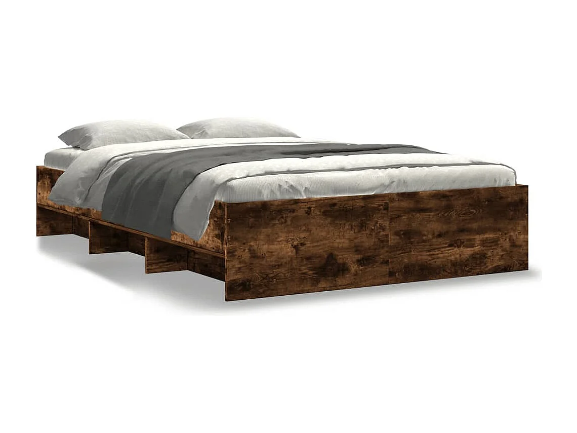 Cadre de lit sans matelas chêne fumé 120x190 cm bois ingénierie