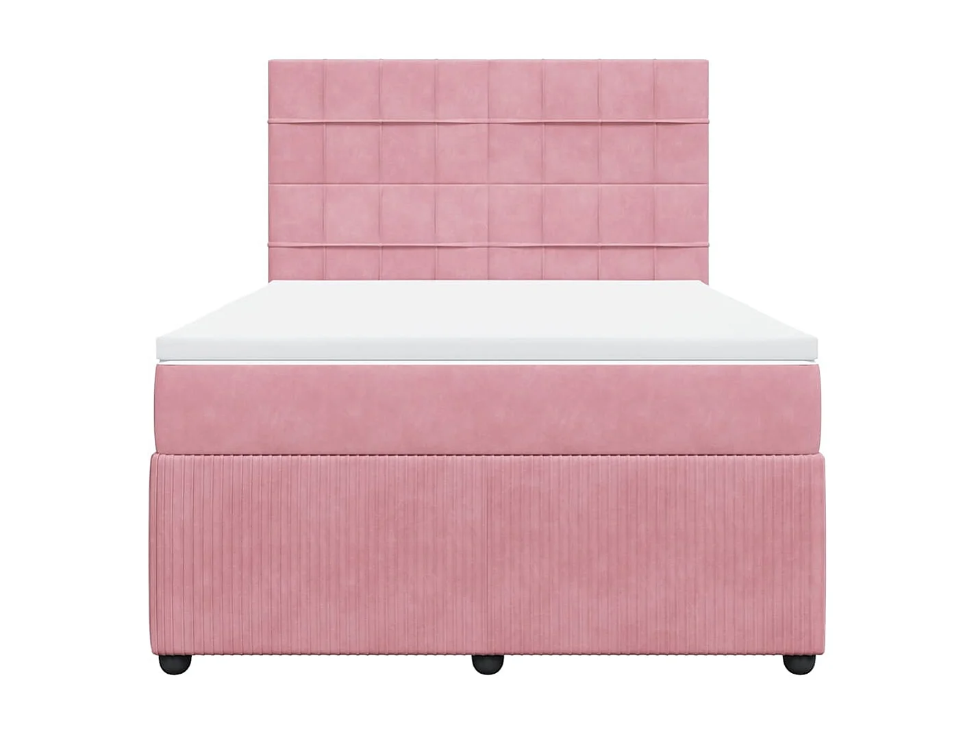 Giroletto a Molle con Materasso Rosa 160x200 cm in Velluto