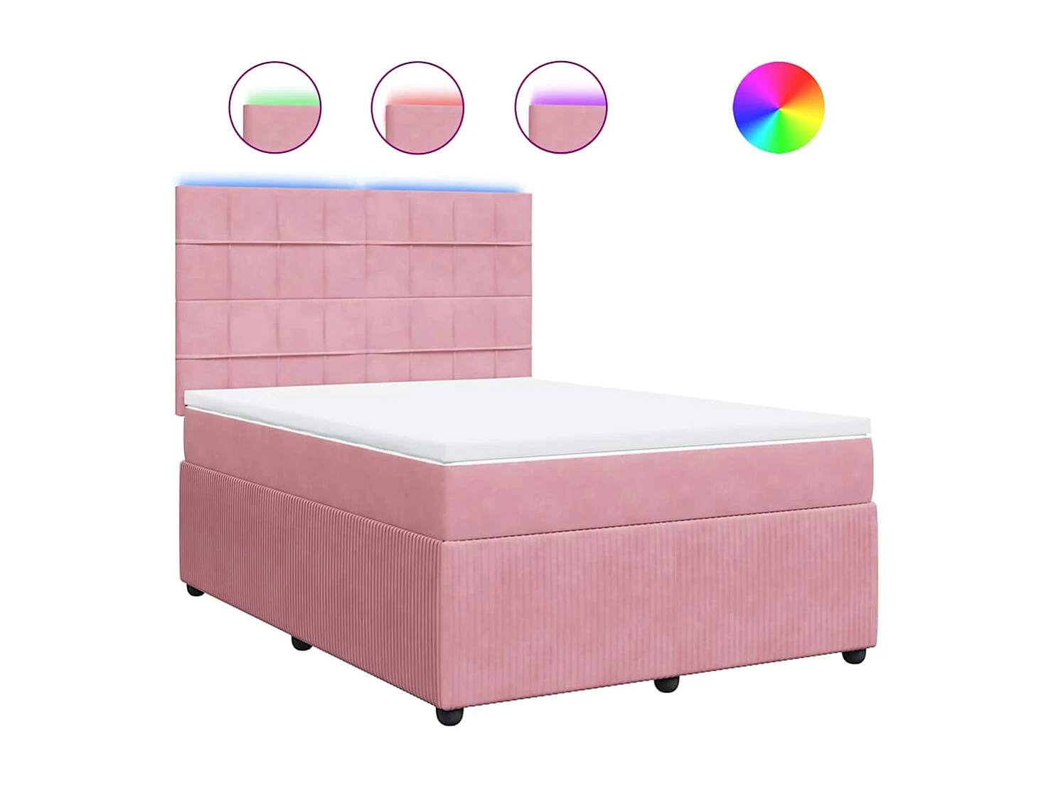 Boxspring met matras fluweel roze 160x200 cm