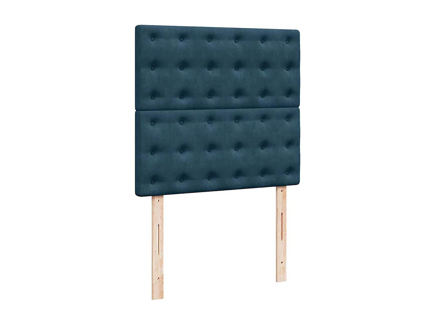 Cama box spring con colchón terciopelo azul 90x200 cm