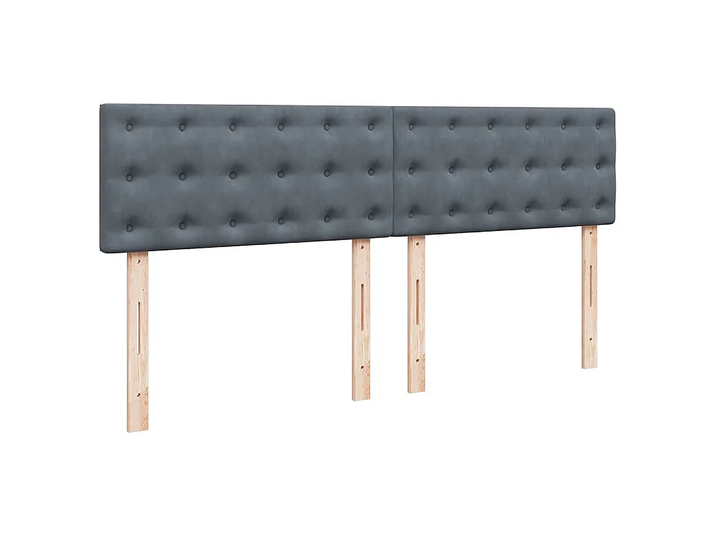 Cama box spring con colchón terciopelo gris oscuro 180x200 cm