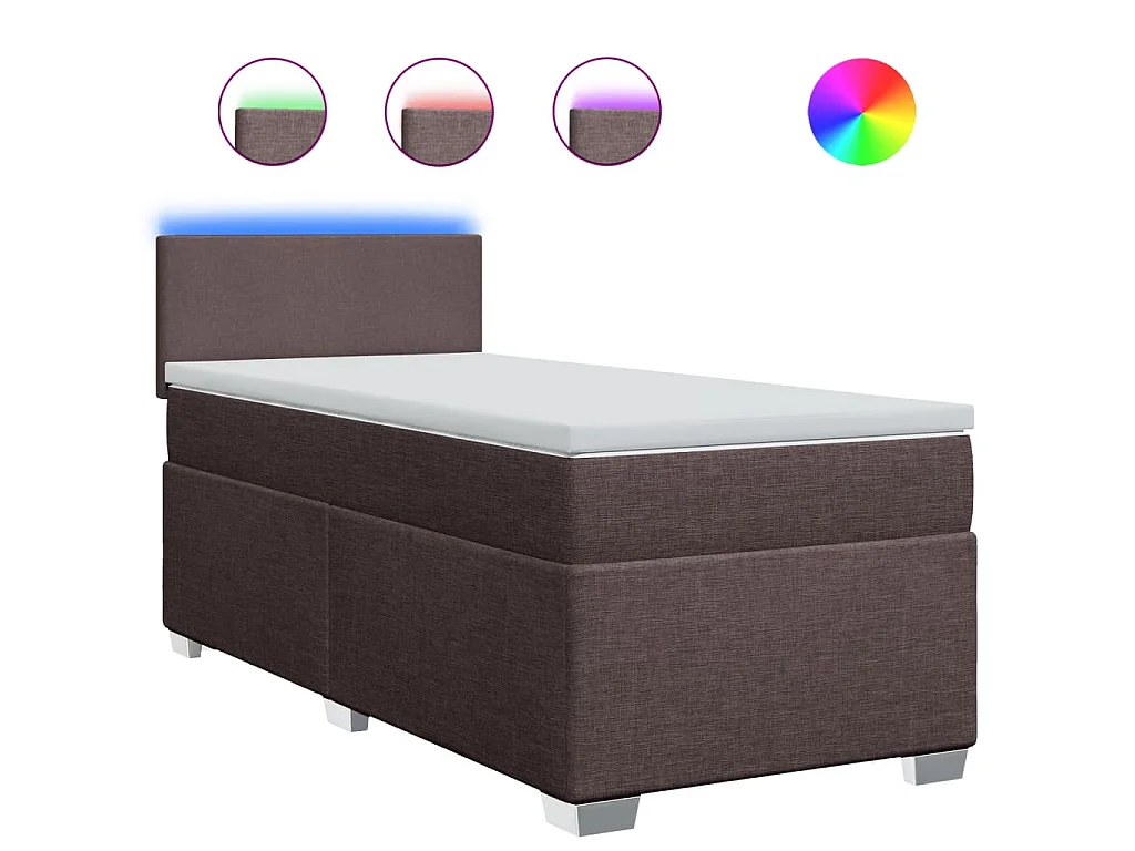Boxspring met matras stof donkerbruin 100x200 cm
