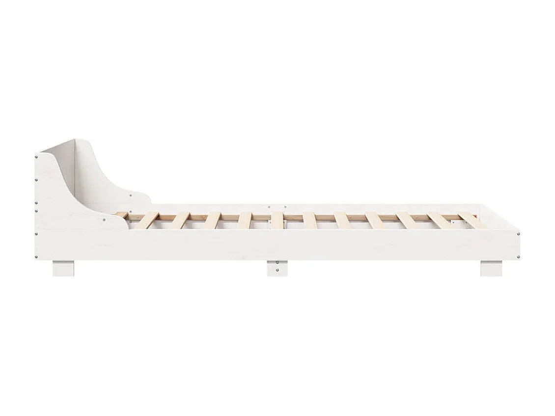 Cadre de lit sans matelas blanc 90x200 cm bois de pin massif