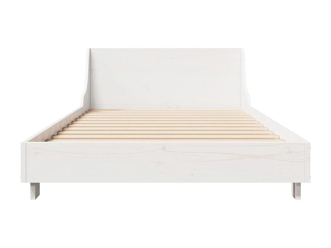 Cadre de lit sans matelas blanc 90x200 cm bois de pin massif