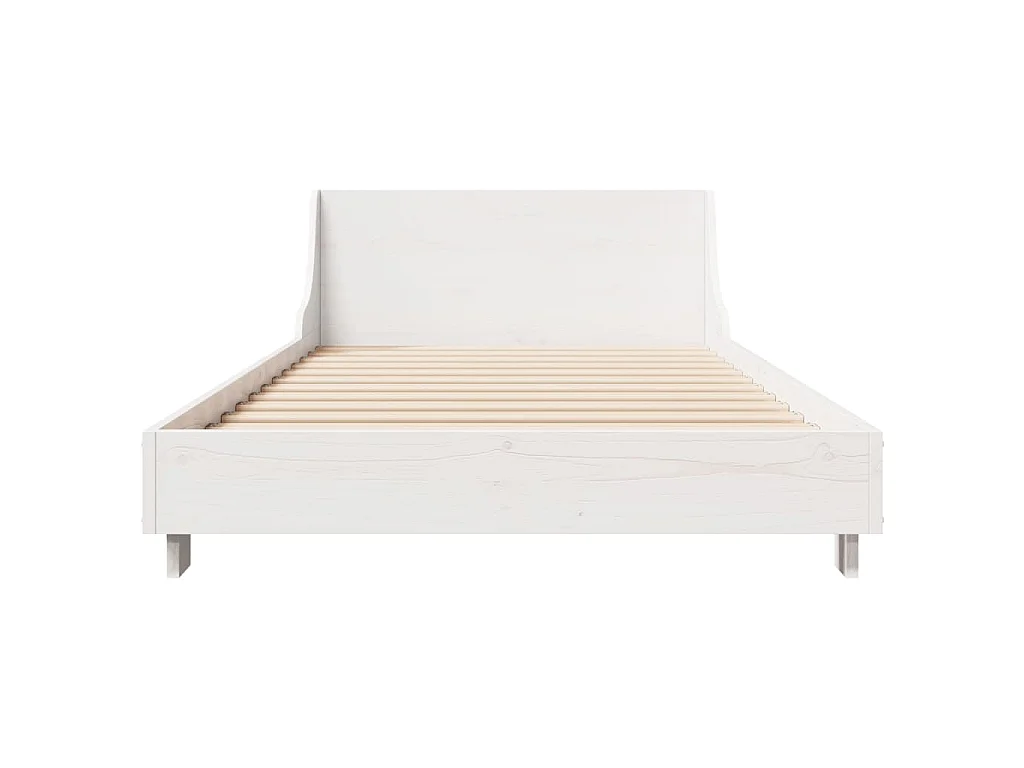 Letto senza Materasso Bianco 90x200 cm Legno Massello di Pino