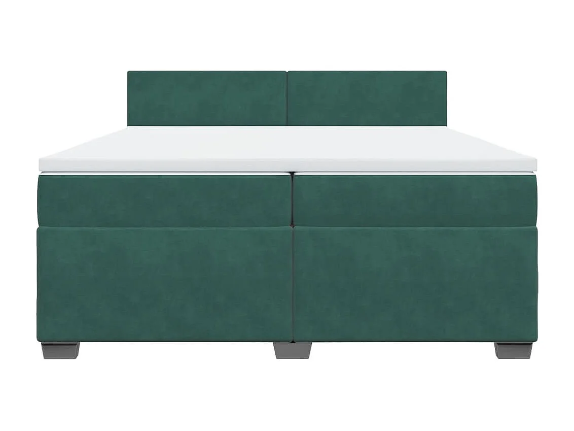 Boxspring met matras fluweel donkergroen 200x200 cm