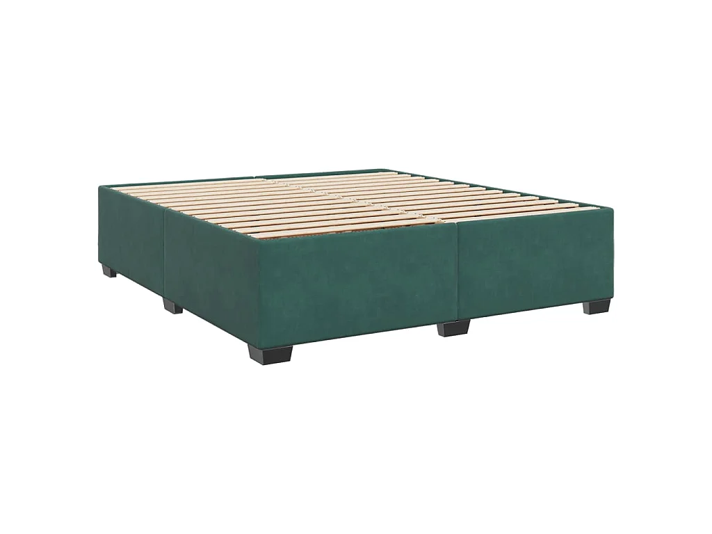 Cama box spring con colchón terciopelo verde oscuro 200x200 cm