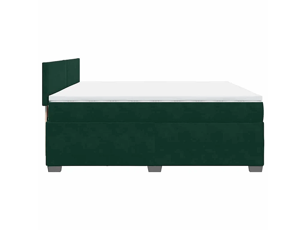 Cama box spring con colchón terciopelo verde oscuro 200x200 cm