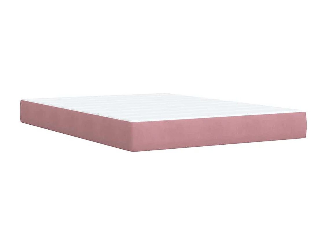 Boxspring met matras fluweel roze 160x200 cm