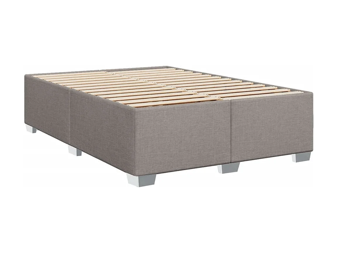 Sommier à lattes de lit avec matelas Taupe 140x200 cm Tissu
