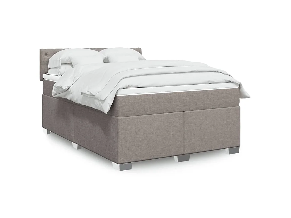 Giroletto a Molle con Materasso Tortora 140x200 cm in Tessuto