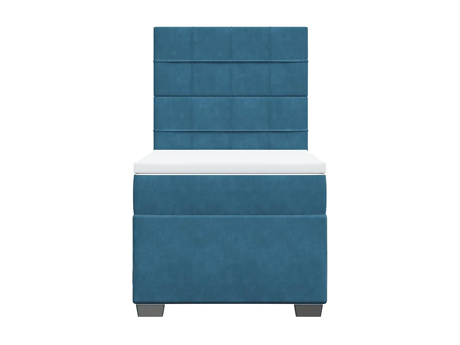 Sommier à lattes de lit avec matelas bleu 90x190 cm velours