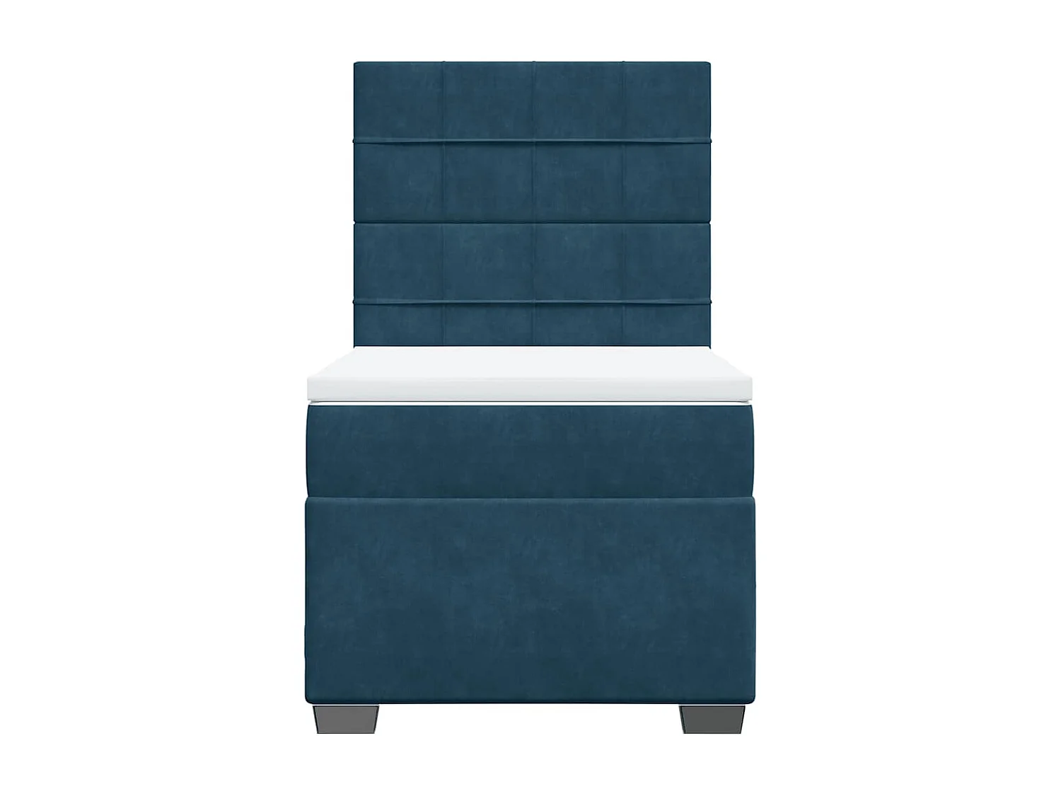 Sommier à lattes de lit avec matelas bleu 90x190 cm velours