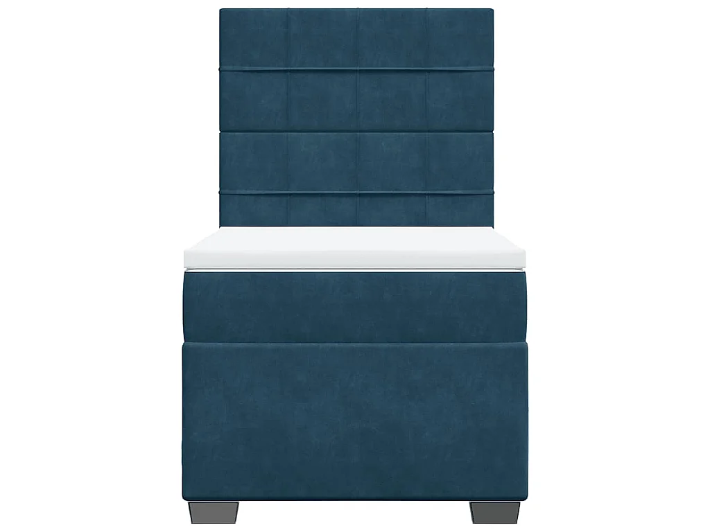 Boxspringbett mit Matratze Blau 90x190 cm Samt