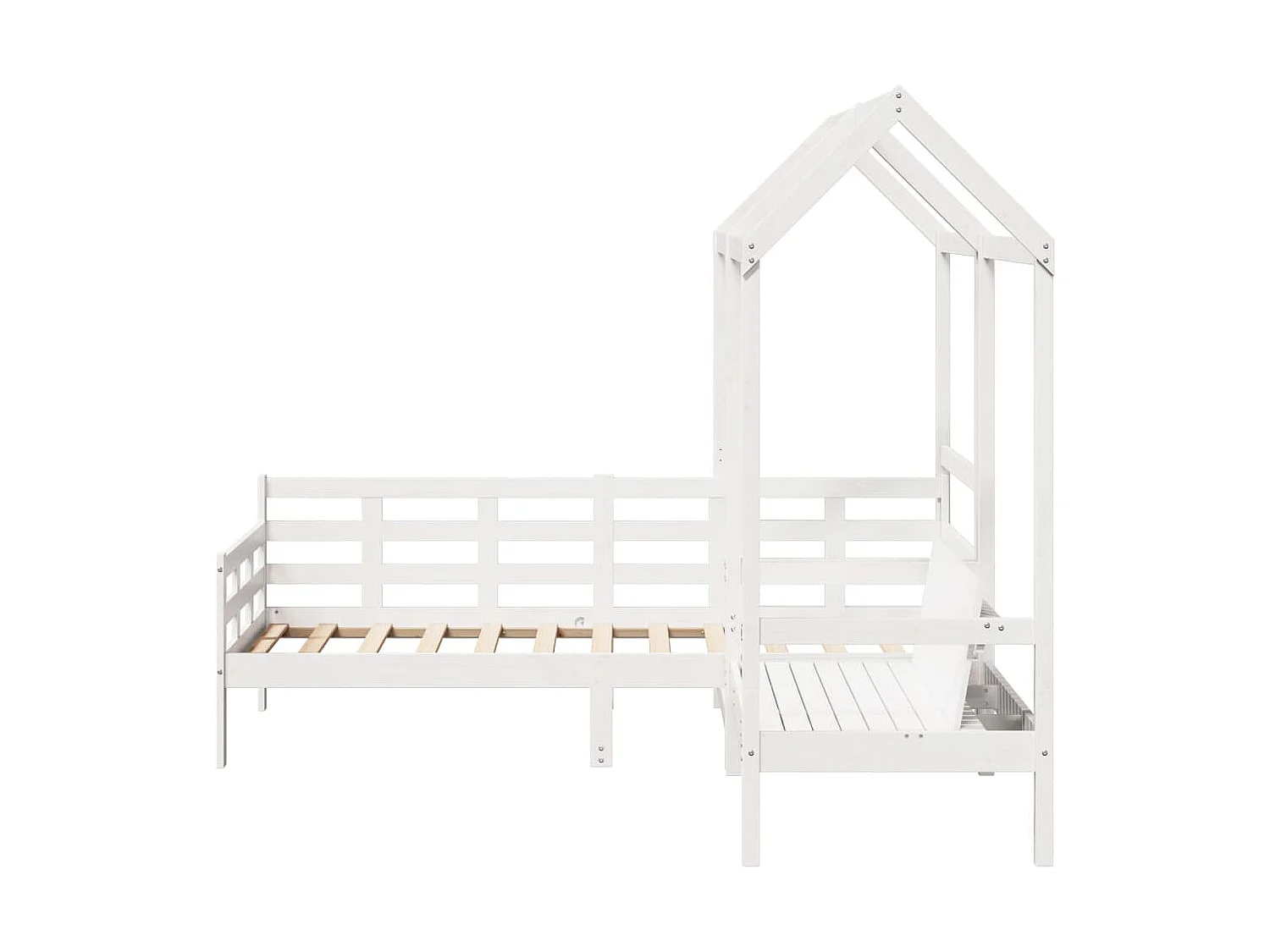 Ensemble de lit de jour et de banc et toit sans matelas blanc