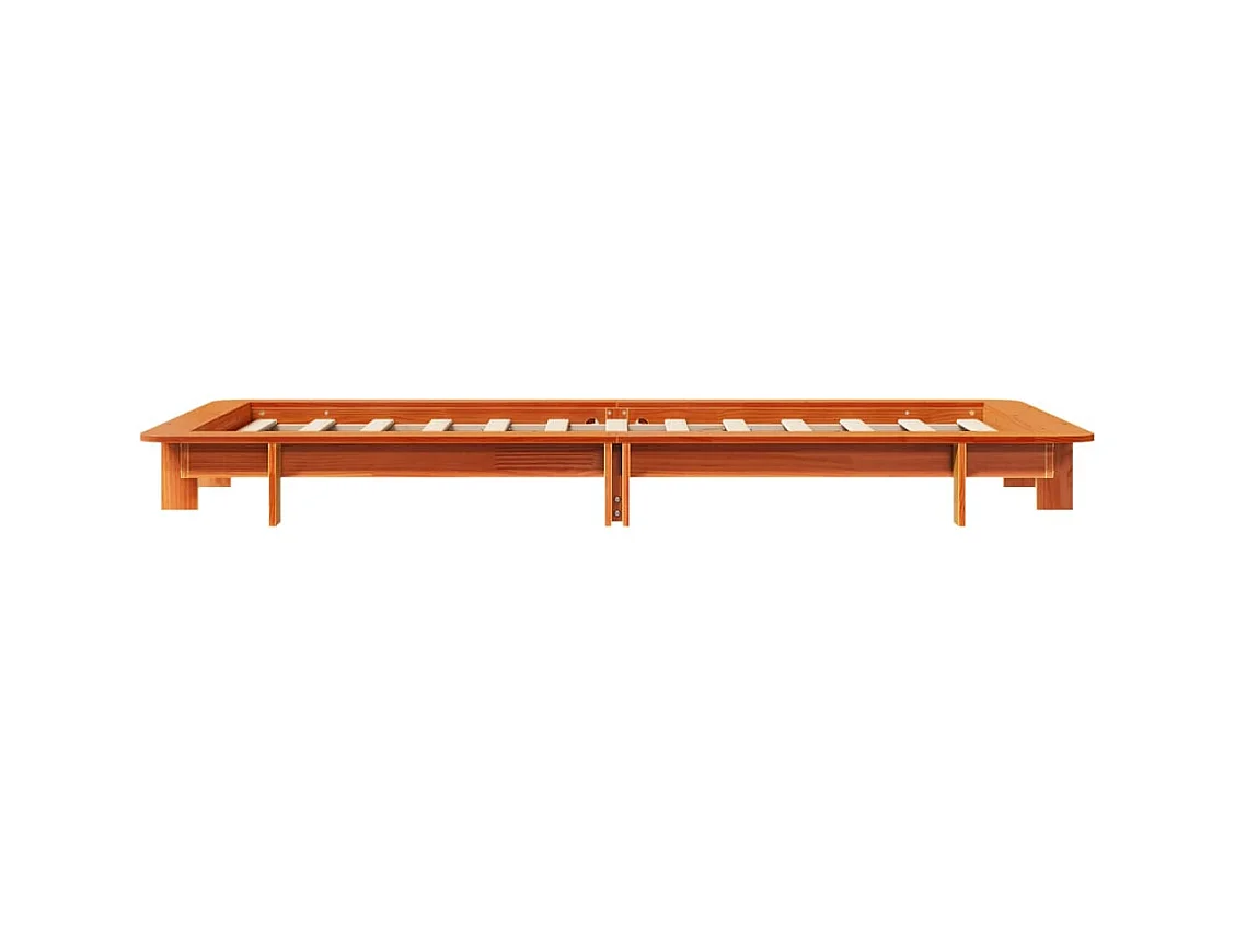 Cadre de lit sans matelas cire marron 100x200cm bois pin massif