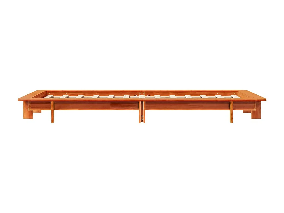 Cadre de lit sans matelas cire marron 100x200cm bois pin massif