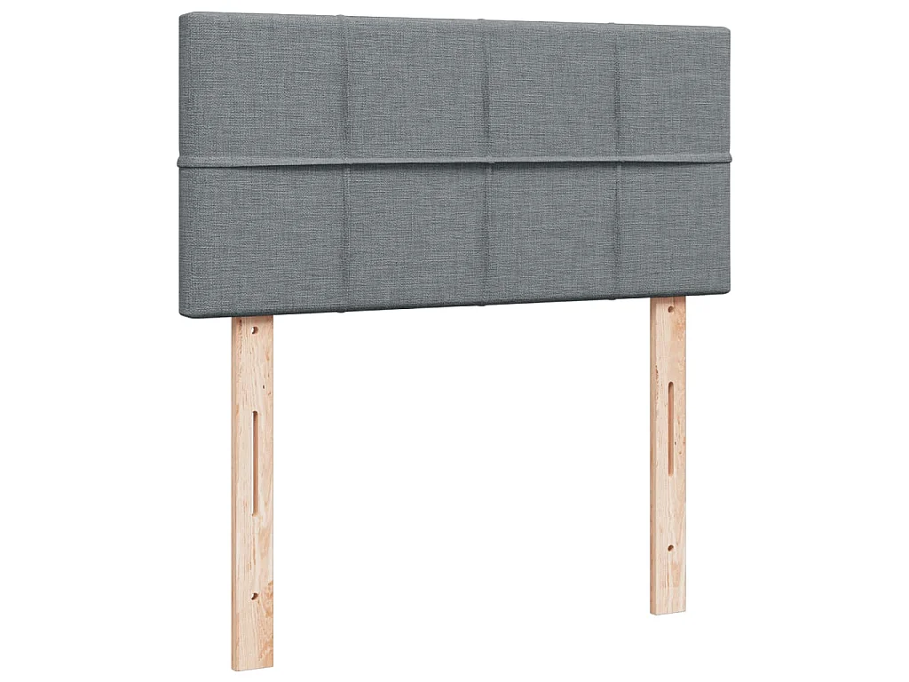 Boxspringbett mit Matratze Hellgrau 90x190 cm Stoff
