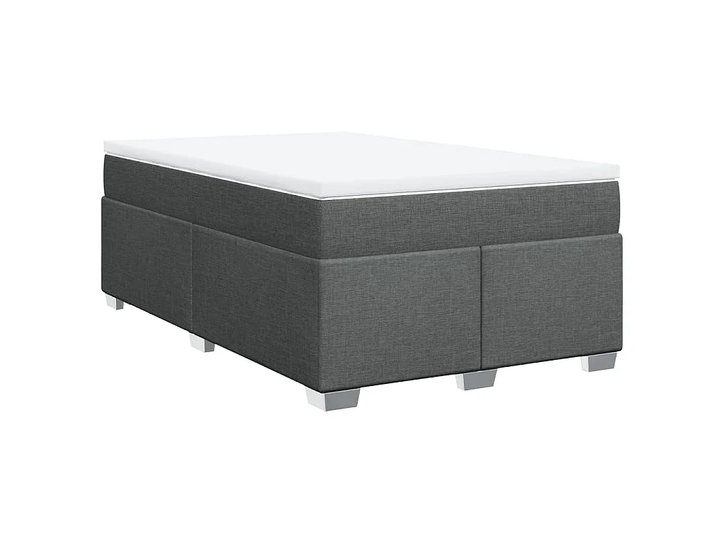 Boxspring met matras stof donkergrijs 120x190 cm