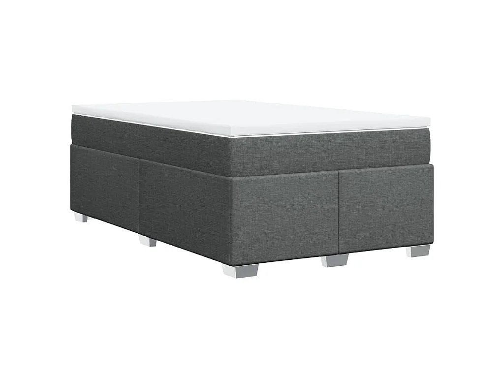 Boxspring met matras stof donkergrijs 120x190 cm