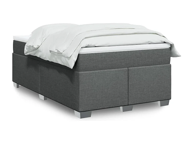 Sommier à lattes de lit avec matelas gris foncé 120x190cm tissu