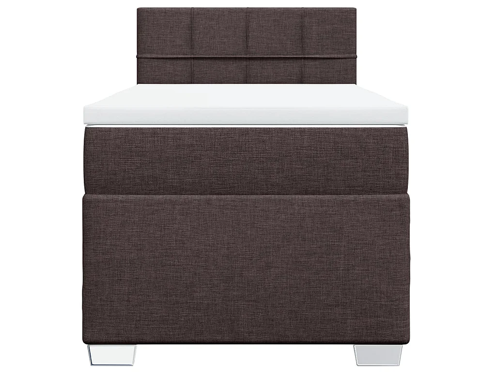 Boxspring met matras stof donkerbruin 80x200 cm