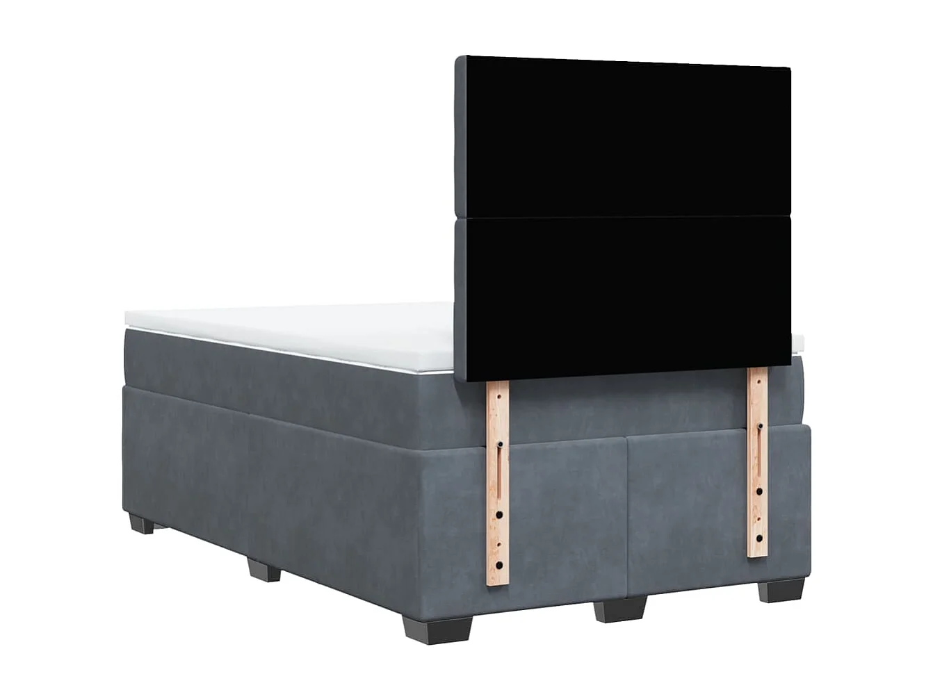 Sommier à lattes de lit et matelas Gris foncé 120x200cm Velours