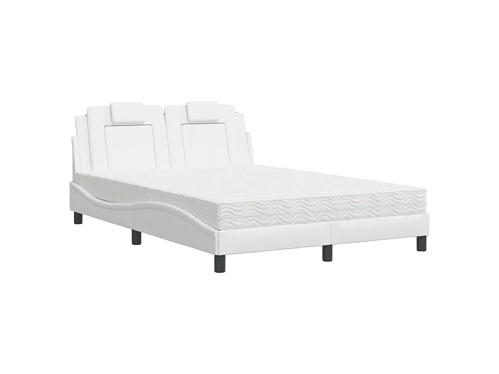 Letto Viana con Materasso Bianco 140x200 cm in Similpelle