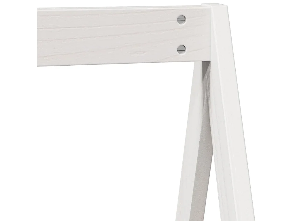 Letto a Soppalco con Tetto Bianco 90x200 cm in Legno di Pino