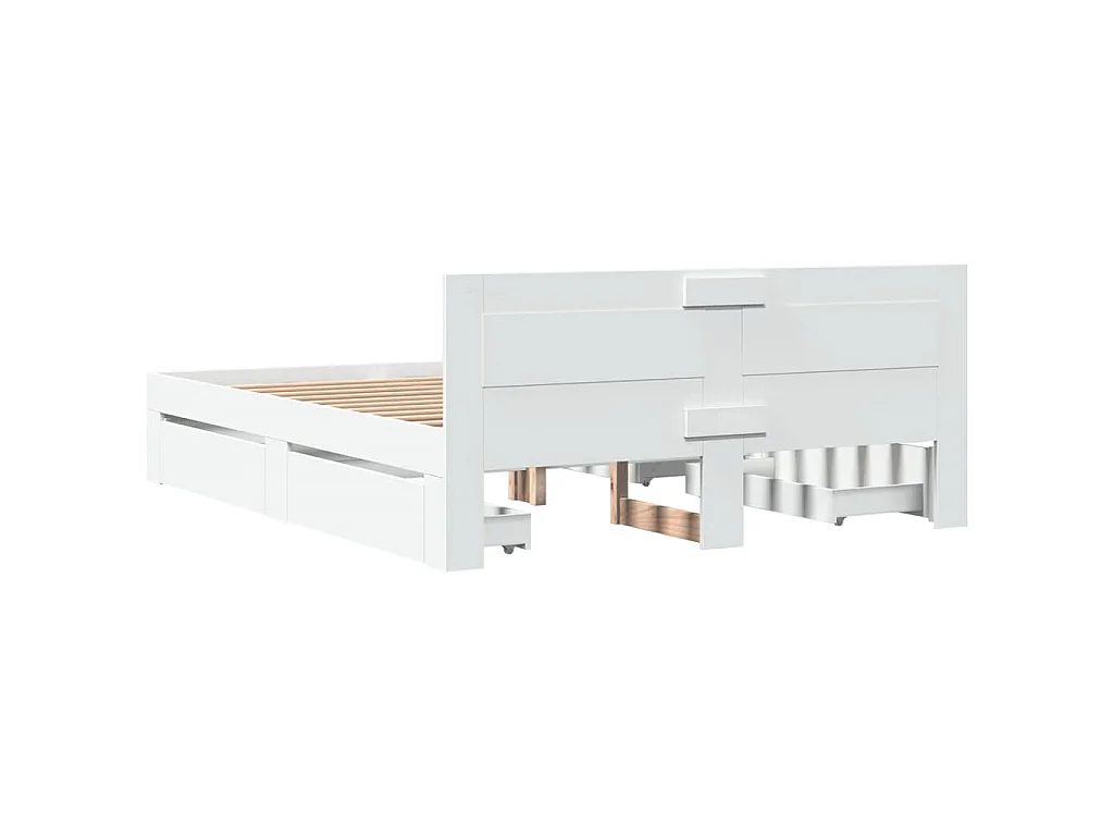 Estrutura de cama c/ cabeceira sem colchão 160x200 cm branco