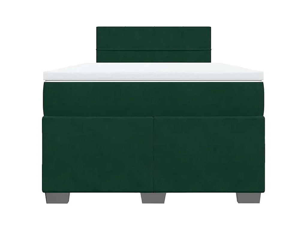 Boxspring met matras fluweel donkergroen 120x190 cm