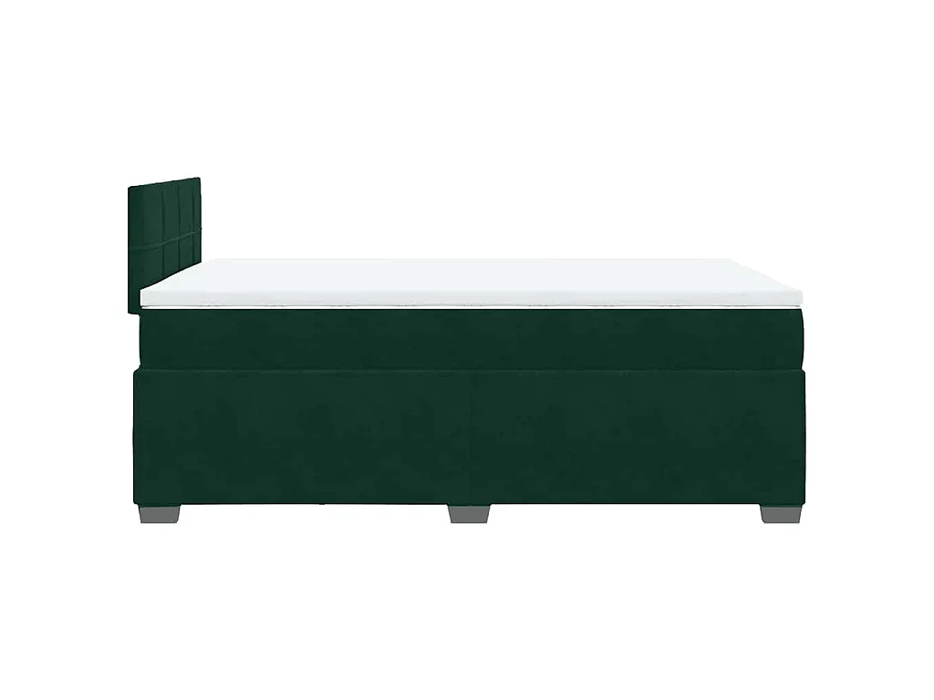 Boxspring met matras fluweel donkergroen 120x190 cm