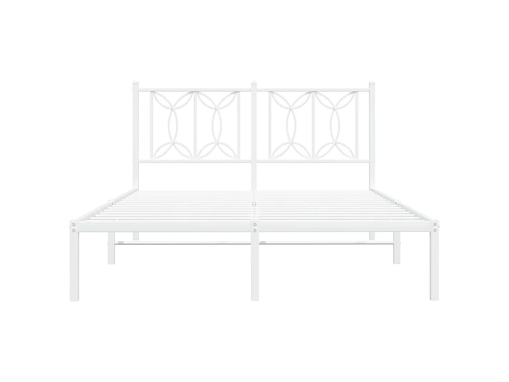Estrutura de cama com cabeceira 140x190 cm metal branco